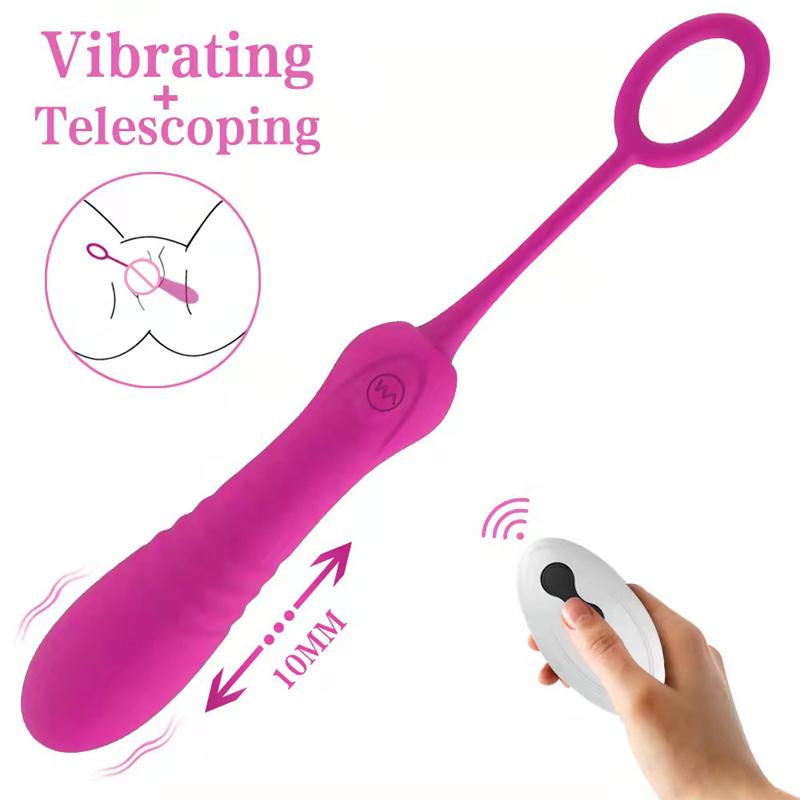 Bezdrátové dálkové ovládání Dildo Vibrátor Stimuluje vaginální klitoris Teleskopické vibrace Egg G Spot Masager Sexuální hračky pro ženy
