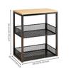 Open WireMesh Storage Rack with Raised Sides Versatile Metal Frame WoodWoodenLook