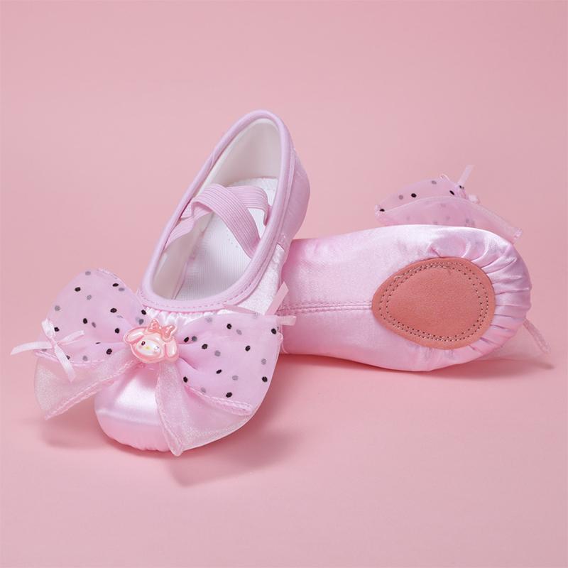 Mädchen Tanzschuhe Weiche Sohle Kinder Ballettschuhe Tanzschuhe Niedlich Bühnenauftritt Katzenpfoten Schuhe Schleifendekoration