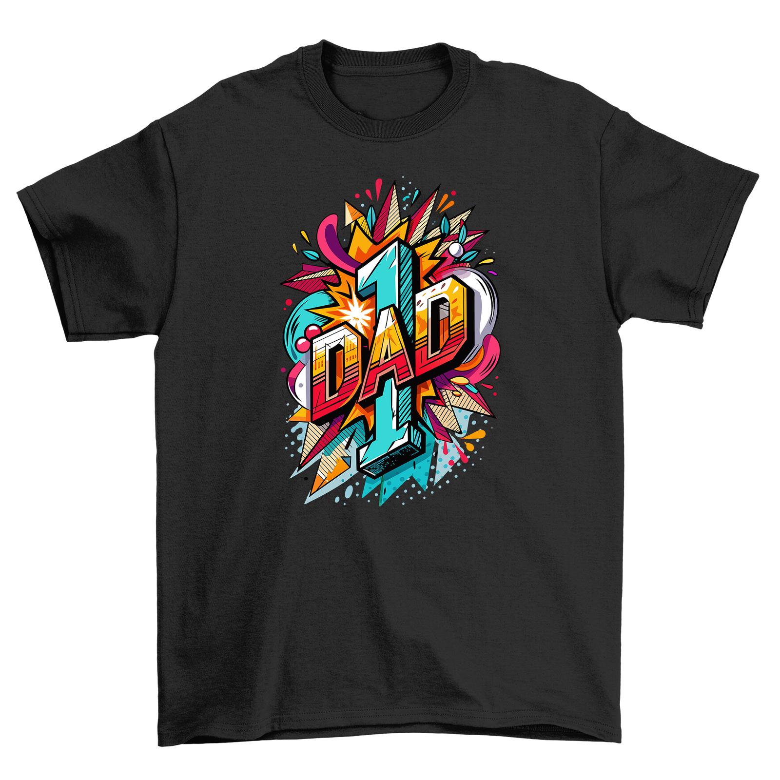 #1 Dad T-Shirt Mens Womens Tees Top - Because Every Dad is a Superhero! Funny and Cool Tee, Unisex Prin XL
