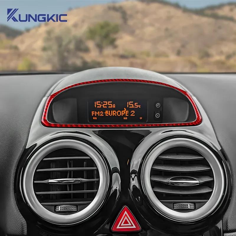 Echte Weiche Kohlefaser Für Opel Corsa D 2007 2008 2009 2010 2011 2012 2013 2014 Auto Mittelkonsole Lüftungsöffnung Uhrzeit Display Aufkleber