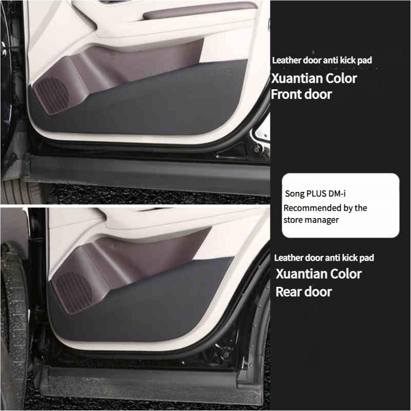 For BYD Song Plus DMI Seal U Sealion 6 Car Leather Anti Kick Pad Protects Car Door Panels Prevents Dirt Interior Modification