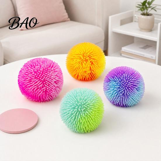 Jouet Main Apaisant Soulagement du Stress Boule Poilue Jouet, TPR Poilu à Presser Fidget Adultes Relaxation Soulagement de l'Anxiété Bureau pour Aide à la Concentration, Tactile Doux