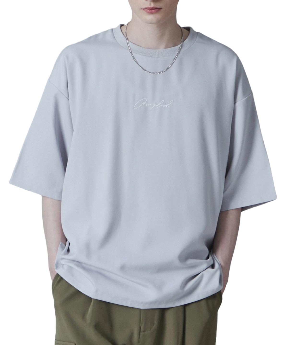 

WEGO Short Sleeve Pullover Layered Loose Streetwear Korean Size Light Gray Men s 3-Piece T-Shirt Set, Shirt, Outfit, Spring/Summer Outfit, Fit, Style,