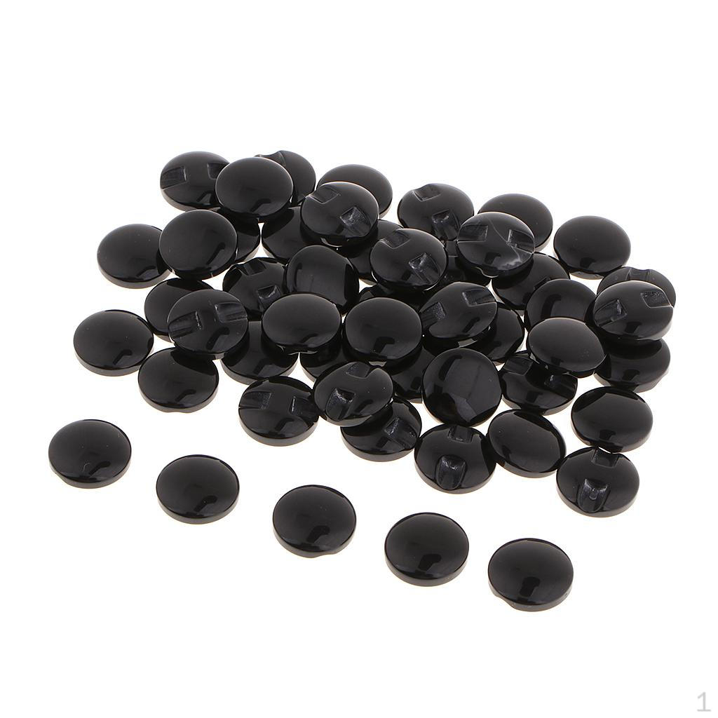 

50 шт. черные круглые пластиковые пуговицы, подходящие для