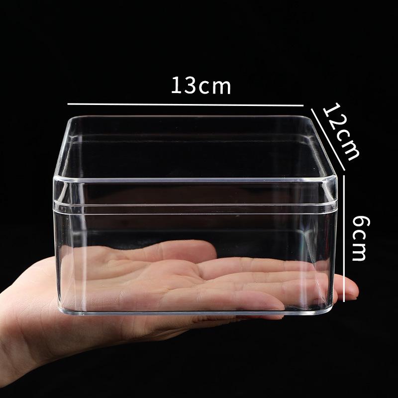 Transparent Square Acrylic Storage Box for Figures - Dustproof Food-grade Plastic, PS Wedding Candy Box with Lid