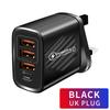 3-Port USB & PD Fast Charger - Multi-Device A+C 3A Adapter (EU/US/UK)