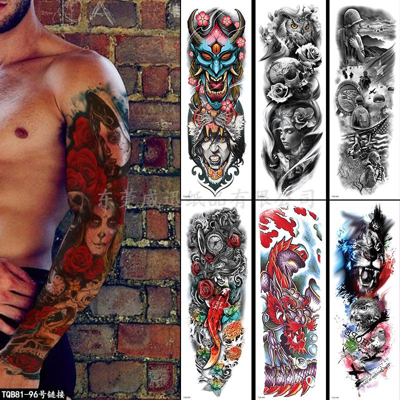 Full Arm Tattoo Sticker Full Arm, Full Arm Big Picture Tattoo Sticker, Flower Arm Tattoo Sticker Tattoo