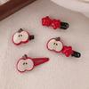 4Pcs Girl Hairpin Red Fruit Slice Decor Hair Clips Smooth Surface Rounded Edges Lightweight Hair Pins Hair Accessories