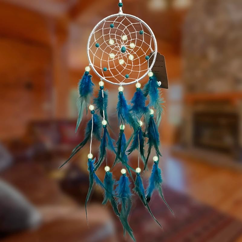 AWLEE Colorful Dream Catchers, Handmade Feather Native n Circular Net for Kids Boys Girls Bedroom Wall Hanging Decoration Decor Nursery Wall Art