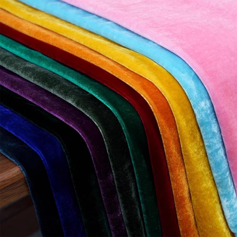 100x140cm Silk Velvet Fabric Solid Color Velvet Clothing Fabric for DIY Sewing Party Dress Cheongsam Designer Cloth