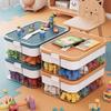 Stackable Building Block Storage Box Transparent Dustproof Moisture-proof Plastic Storage Boxs Kids DIYToy Organizer With Handle