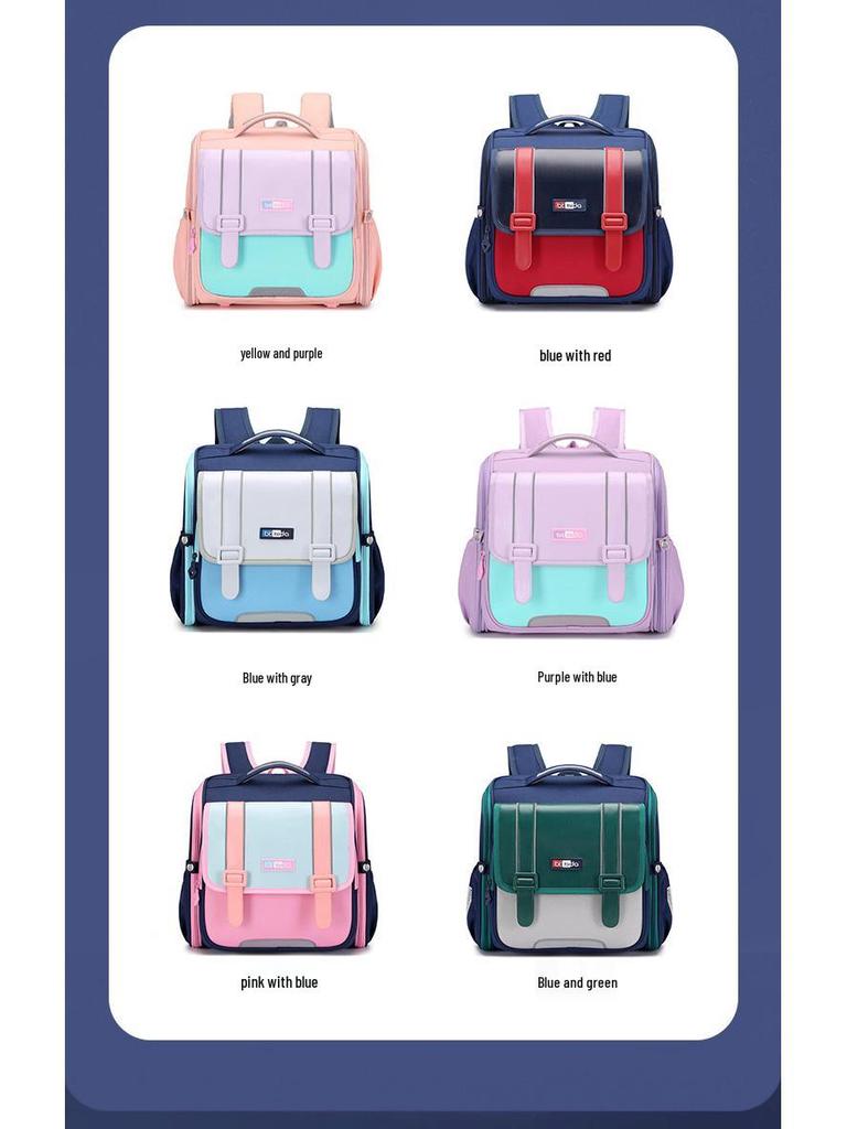 Leichter Rucksack im britischen Stil für die Klassen 1-4: Große Kapazität, Rückenschutz