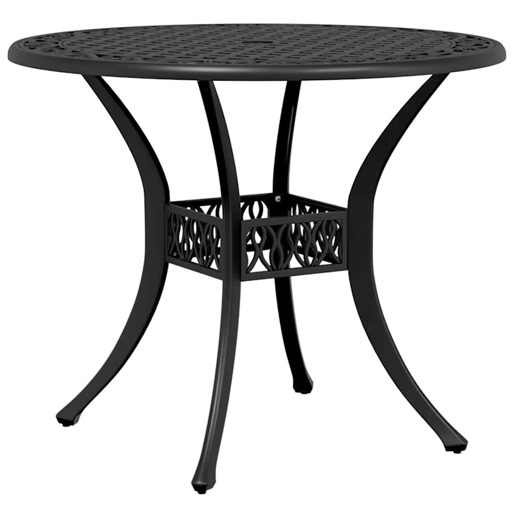 Gartentisch Schwarz Ø90x75 cm Gusseisen