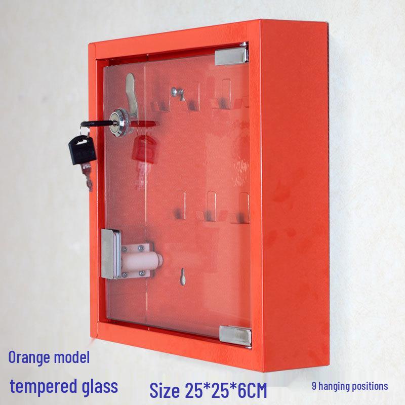 Wall-Mounted Stainless Steel Key Box with Tempered Glass and Lock for Car Key Management