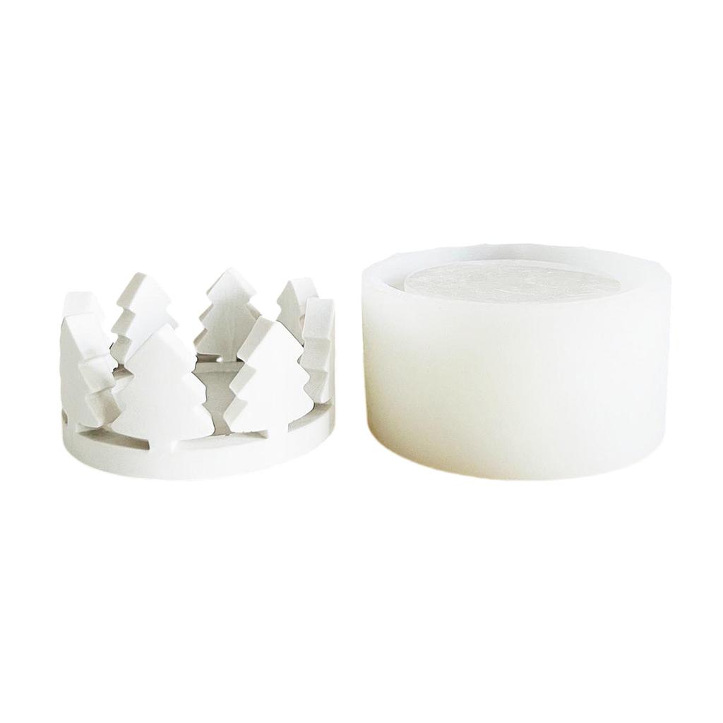Silicone Tealight Candle Holder Mold Christmas Tree Flower Tealight Candle Bases Silicone Mold for Crafting Projects
