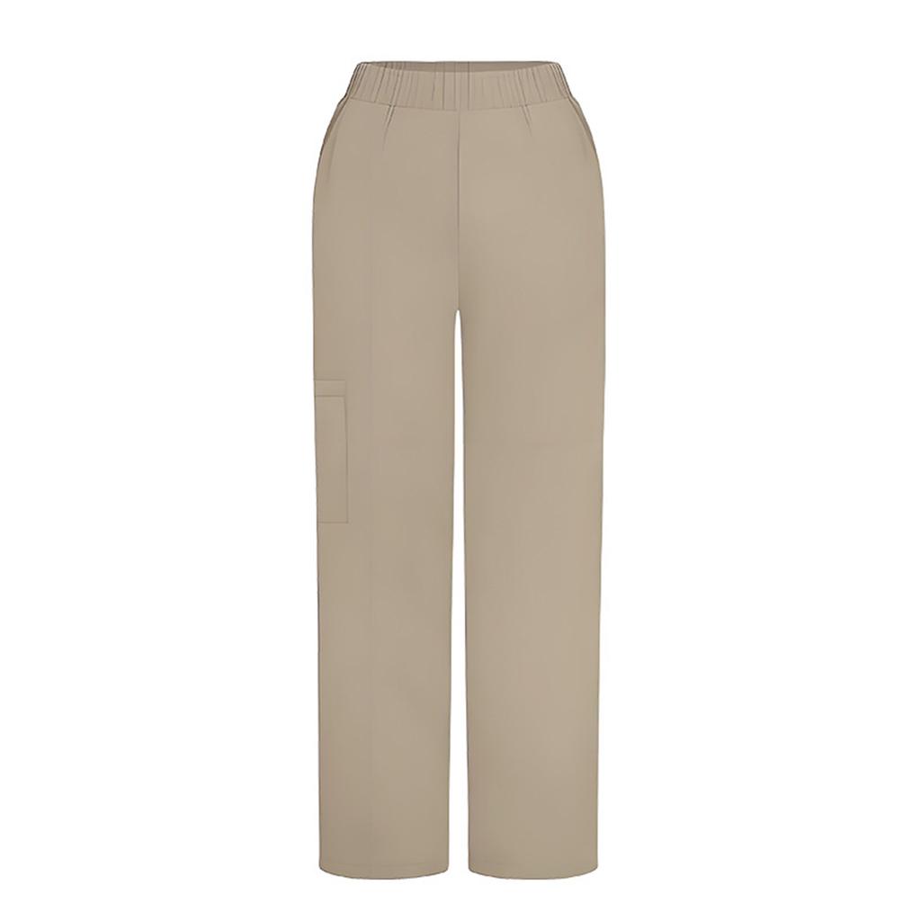 Women Straight Leg Mid Rise Trousers with Flat Front Design for Casual and Suitable for Daily Use