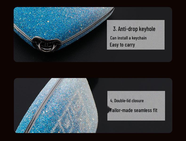 Range Rover & Jaguar Car Key Case with Diamond-Studded Buckle for Evoque, Velar, Discovery, Freelander, XFL, XEL