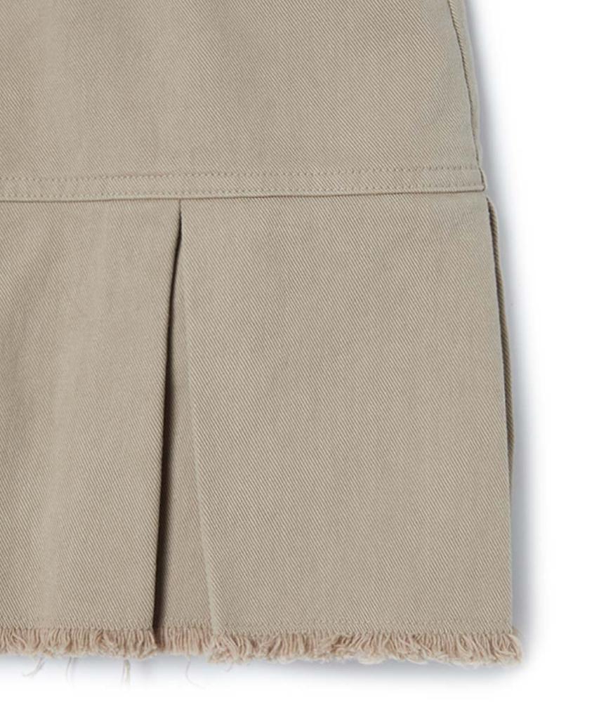 MOONSUN Essential_Mss Pleats Mini Skirt [Beige]