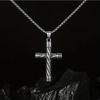 Punk Simple Spiral Cross Pendant Necklace For Men Women Biker Stainless Steel Necklace Men