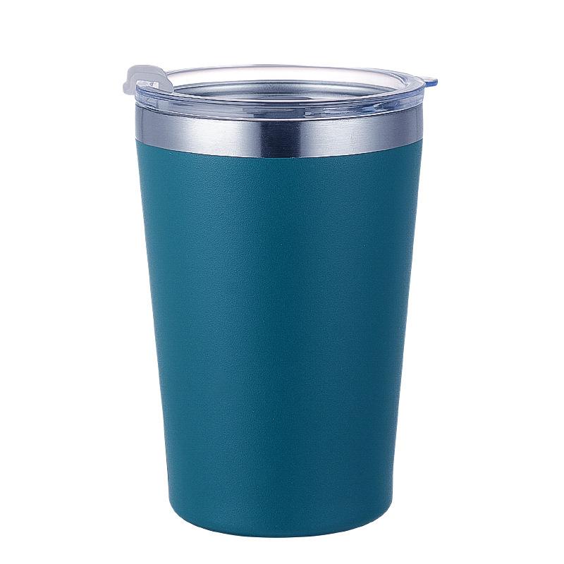 Milk Cup, 304 Stainless Steel Insulated Cup with Lid, Coffee Cup, Double-layer Spray Painted Straight Body Car Cup