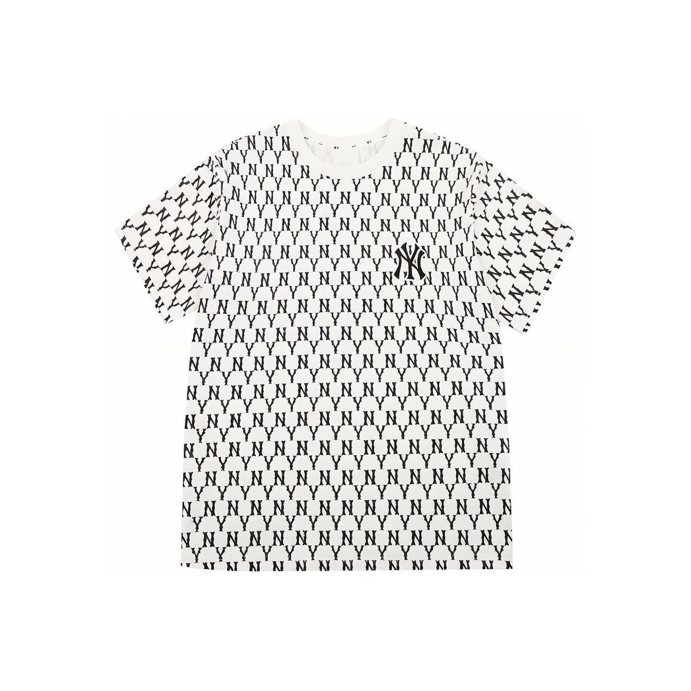 MLB New York Yankees Buchstabendruck Amerikanisches Vintage Lässiges Kurzarm-T-Shirt Unisex Oberteile Weiß 31TSM1131-50B L white