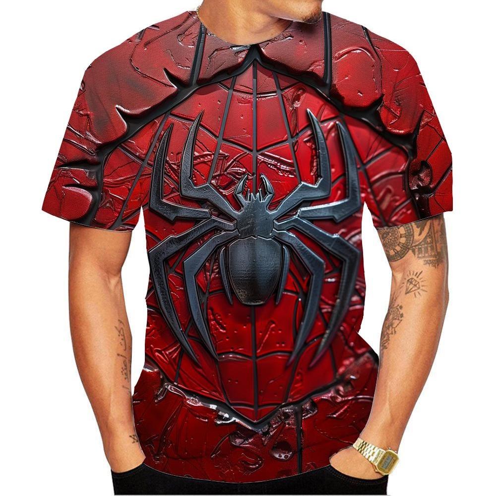 New Fashion Men's and Women's Round Neck 3D HD Printing Spider T-shirt Street Style Unisex Fashion Top Kids T shirt 100-6XL