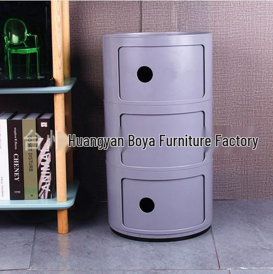 Compact Modern Round Bedside Table with Multifunctional Storage