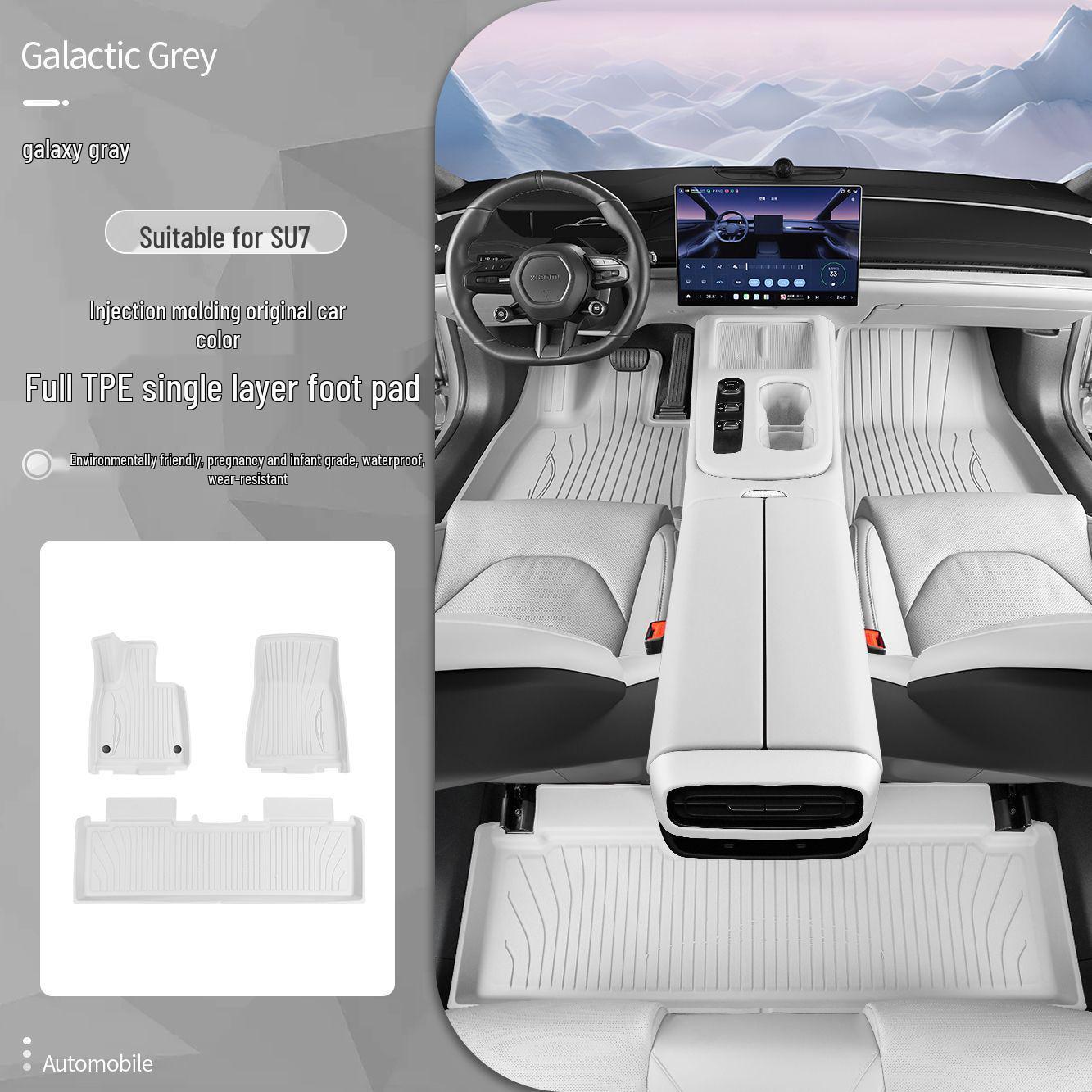 Xiaomi SU7 Floor Mats: TPE Injection Molded, Interior Modification & Decoration Accessories.