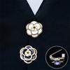 White Black Camellia Flower Brooch For Women Bijoux Elegant Gift Camellias Brooches Pierce