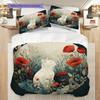Black Cat Pattern Bedding Quilt Set Quilt Cover Pillowcase Home Decoration Birthday Gift (1 * Duvet Cover + 2 * Pillowcase, Without Core)