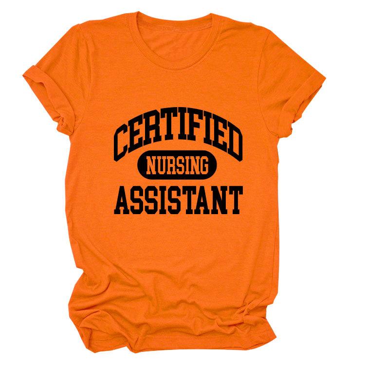 Certified nursing new short-sleeved women's fashion T-shirt large size