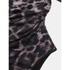 YYFS Women's Fashion Casual Leopard Print Spring Fall Long Sleeve Oblique Collar Bodysuits