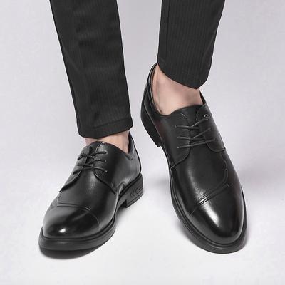 Fashion Men's Pointed Leather Shoes Luxury Quality Genuine Leather Wedding Outdoor Leisure Business Daily Office Gentlemen's Shoes