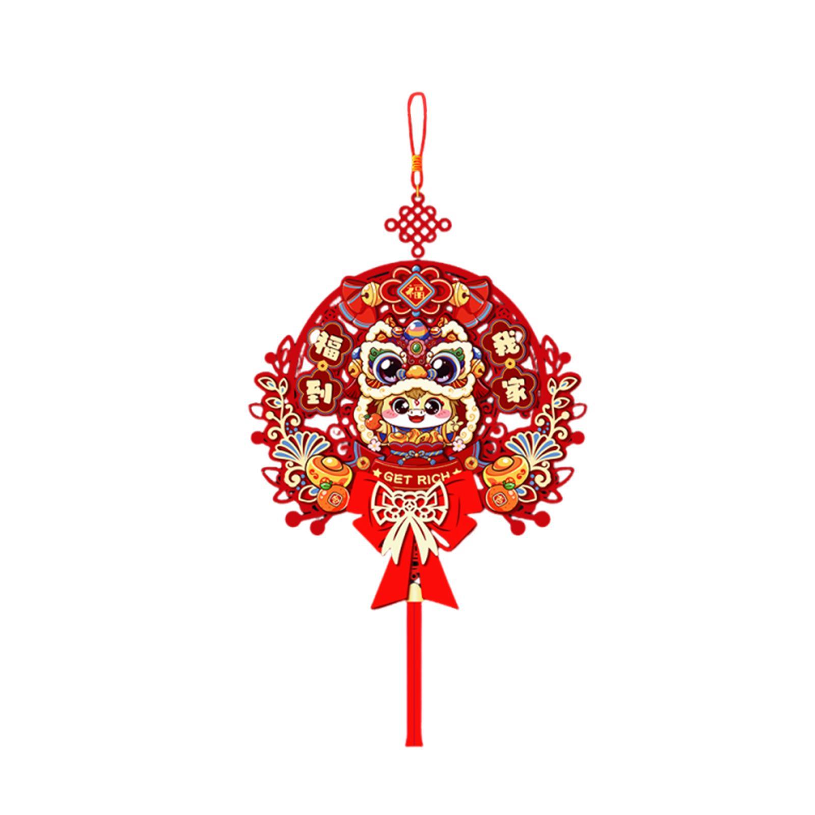 

Chinese New Year Decorations Flocked Fabric Pendant Elegant Tassel Hanging Ornament for Lunar New Year