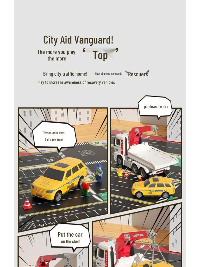 Großer Abschleppwagen Kran Pritschenwagen - Pädagogisches Ingenieurwesen Transportspielzeug für Kinder