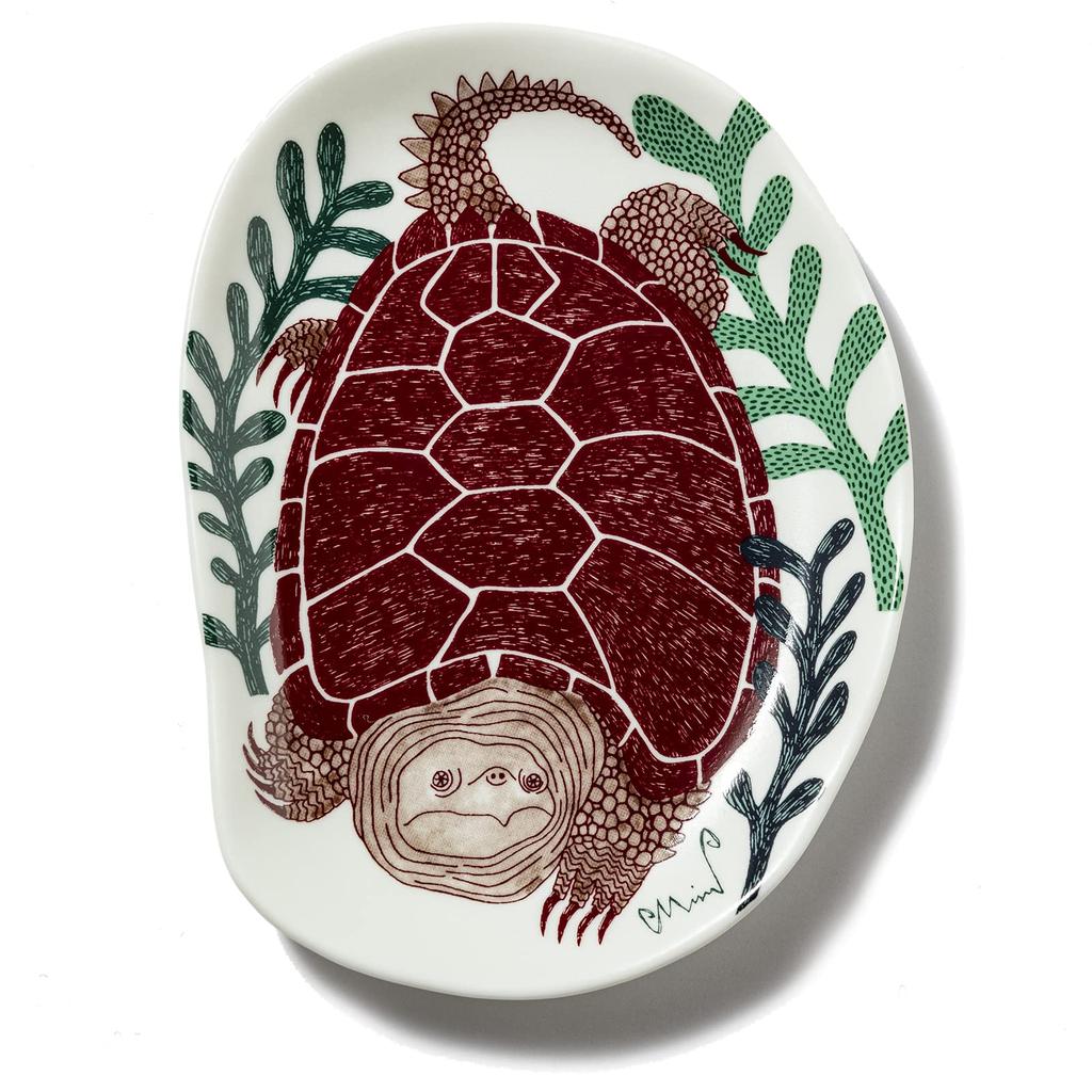 Kusunokibashi Monori Small Plate with a Turtle On a Grassland At the Bottom of the Water Made In Japan [moritaMiW] [M-68388-00-2]