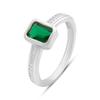 Silver Ring with Emerald Nano 1.045ct, Item Weight 2.72 G (2197331)