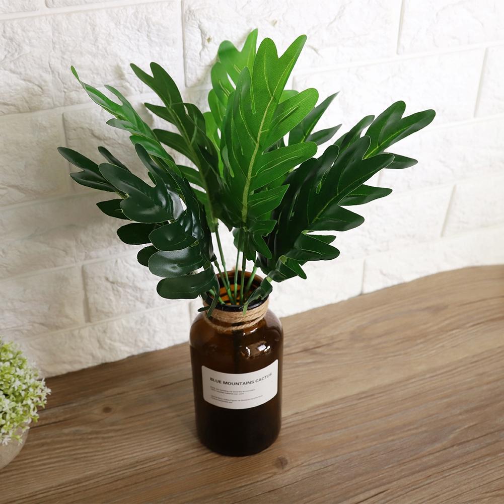 Kunststoff Künstliche Gefälschte Laub Grün Gras Pflanze Blatt Home-Office Party Garten Decor