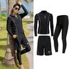 Couple's Long Sleeve Split Hoodie Swimsuit: Women's Sun Protection Surf Suit & Men's Beach Swimwear