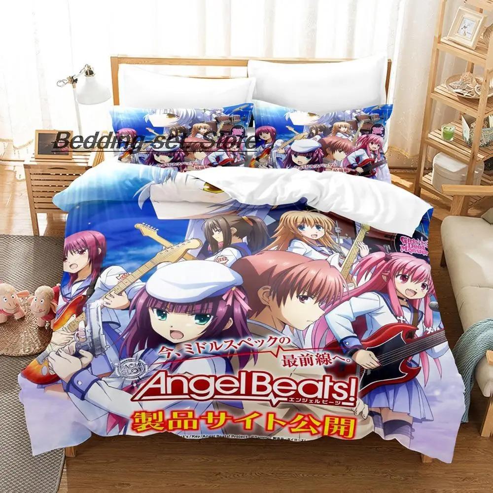 Angel Beats Bedding Set Single Twin Full Queen King Size Bed Set Aldult Kid Bedroom Duvetcover Sets Anime Bed Sheet Set