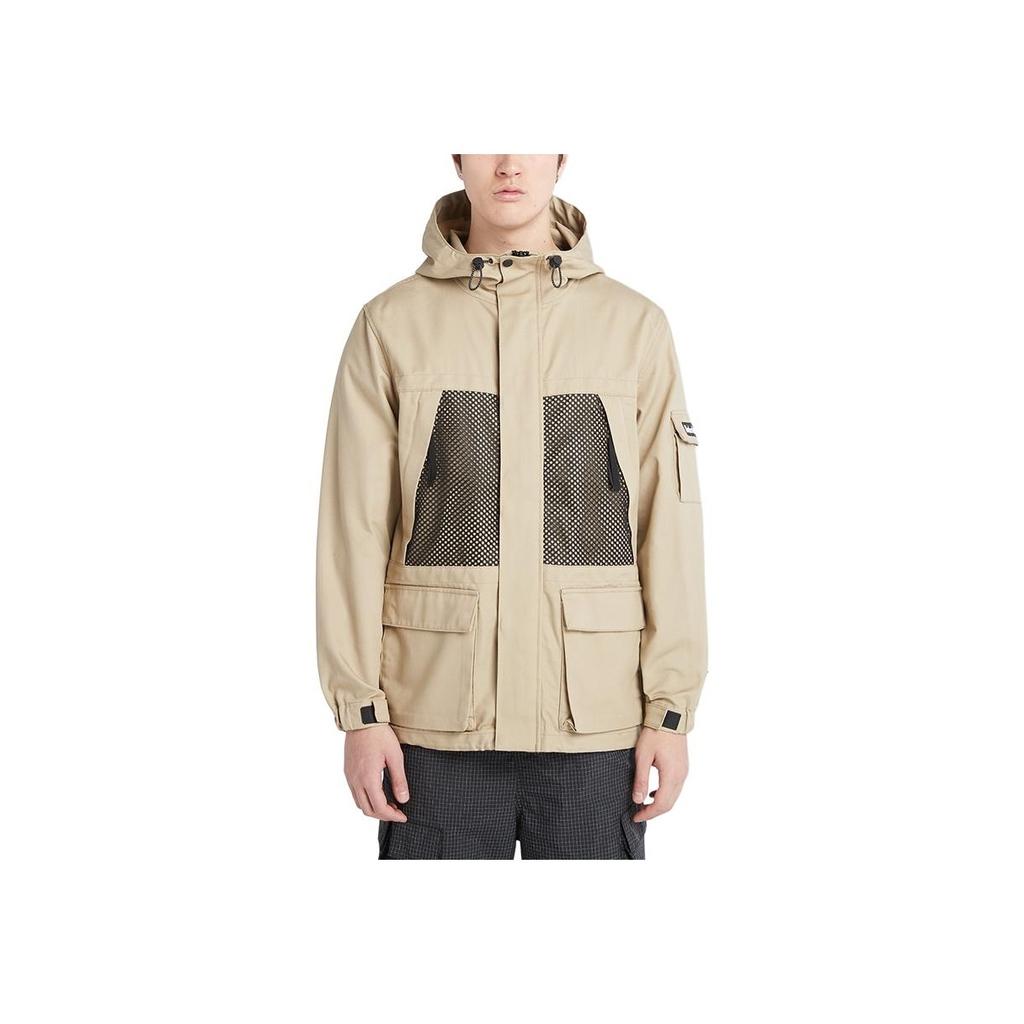 Timberland Unifarbene wasserabweisende Kapuzenjacke mit langen Ärmeln für Herren Currygelb A6PZH-DH4