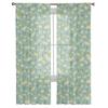 Spring Chrysanthemum Watercolor Flower Bedroom Transparent Sheer Curtains Holiday Decoration Window Voile Tulle Curtain