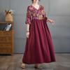 Rochie de vară din bumbac și in, patchwork, stil retro, mărime plus, fustă lungă