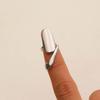 Nail Ring Lightweight Adjustable Size Mirror Metal Surface Non-Falling Off Nail Art Jewelry with Cubic Zirconia Fingertip Jewelry