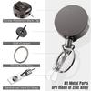 1pc Metal Pull Button Retractable badge reels Belt Keychain High Elastic Recyclable Cable Puller Key Chain for ID Name Card