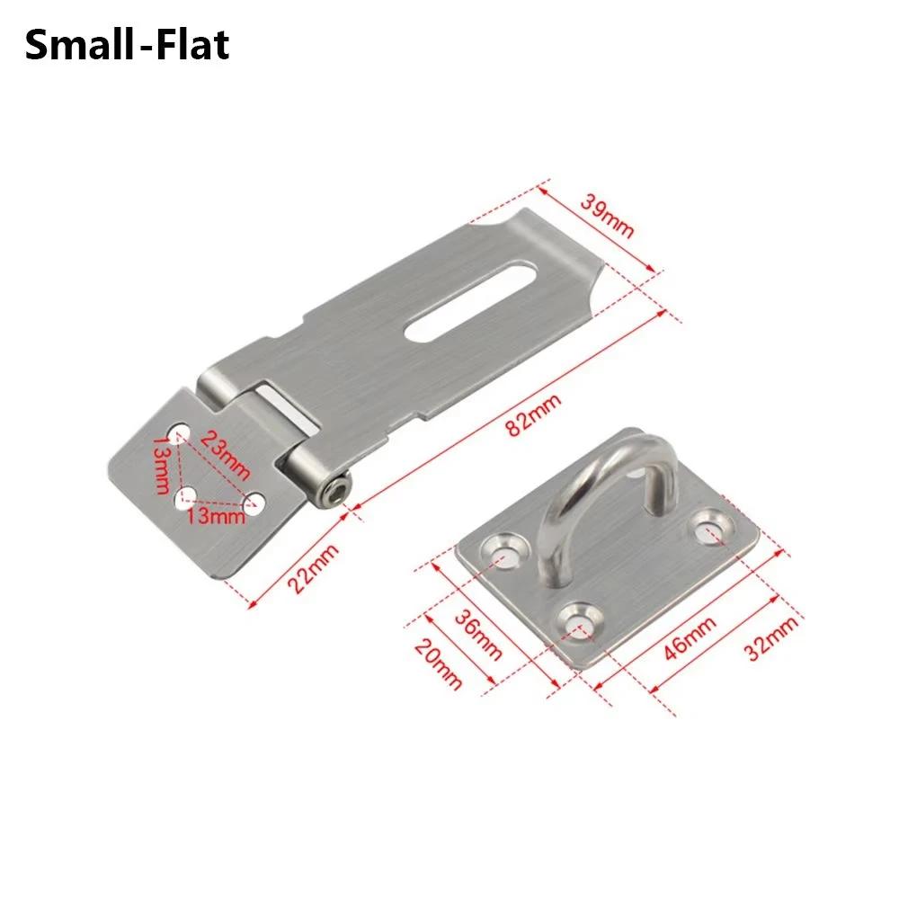 

Stainless Steel Padlock Hasp Door Clasp Lock 90 Degree Right Angle Shed Gate Latch Household Burglar-proof Bolt Door Buckle