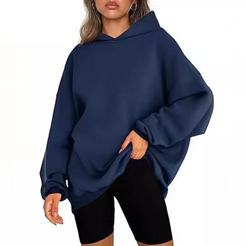 2026 Fall Winter New Loose Hoodies Pullovers Women Oversized Casual Solid Plus Velvet Sweatshirts Female Hoody Clothes