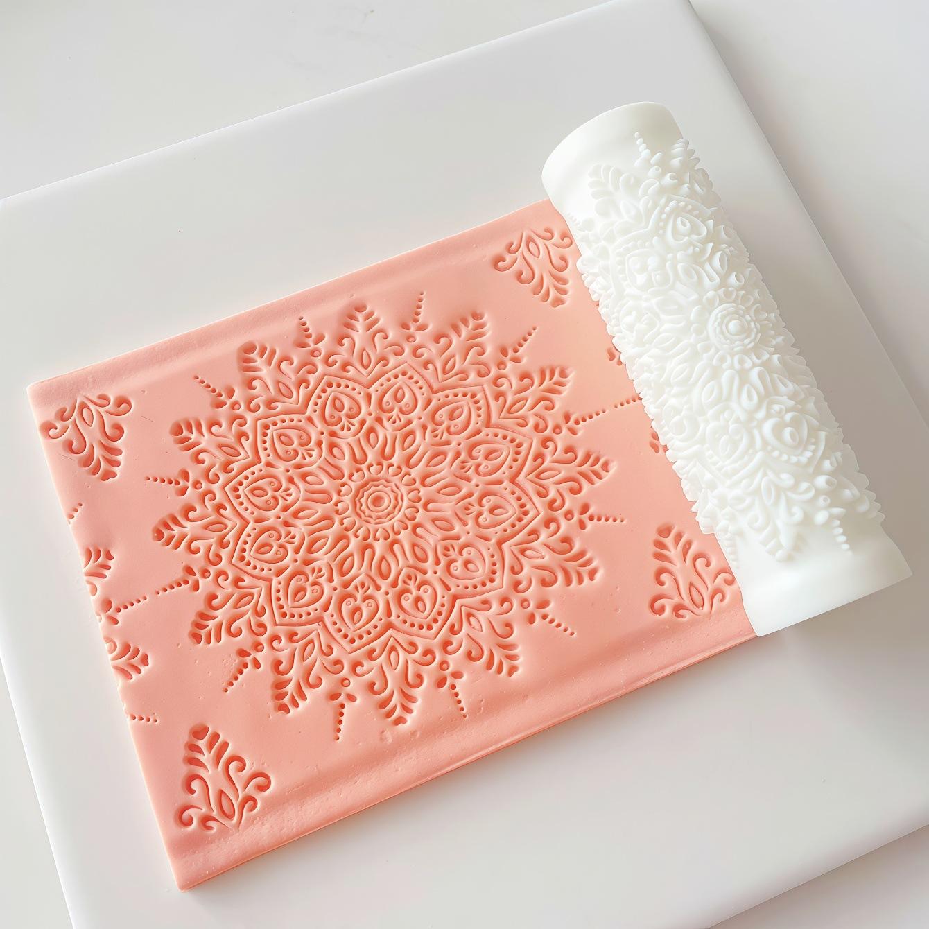 Mandala Texture Soft Pottery Clay Texture Roller High-precision Handmade DIY Earring Accessories Making Baking Tool