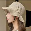 Big Flower Straw Hat Seaside Duck Tongue Hat Big Brim Sun Hat Women's Summer Breathable Face Hat Beach Hat